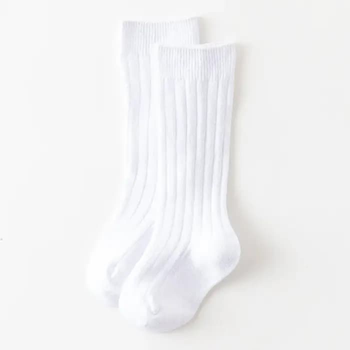 Chaussettes hautes en coton à rayures pour bébé fille et garçon de 0 à 3 ans