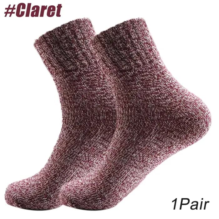 Chaussettes en laine optique pour hommes et femmes, chaussettes de sport en tricot, chaussettes à co