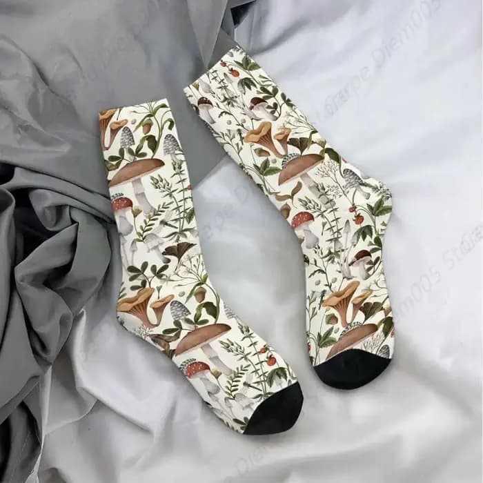 Chaussettes à motif sans couture pour hommes et femmes, chaussettes provoqué, pièces plus lentes, baies et insectes, drôles, nouveauté, équipage d'élan, cadeaux d'automne