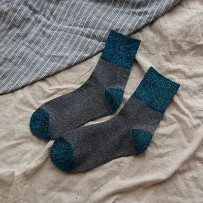 Chaussettes pour femmes printemps et automne coton coréen or et argent soie brillante série