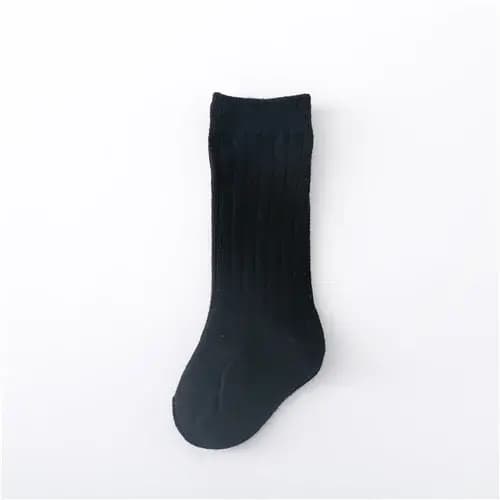 Chaussettes en coton à rayures solides pour garçon et fille de 0 à 5 ans, souples, longues au genou, pour le sport scolaire, 12 documents
