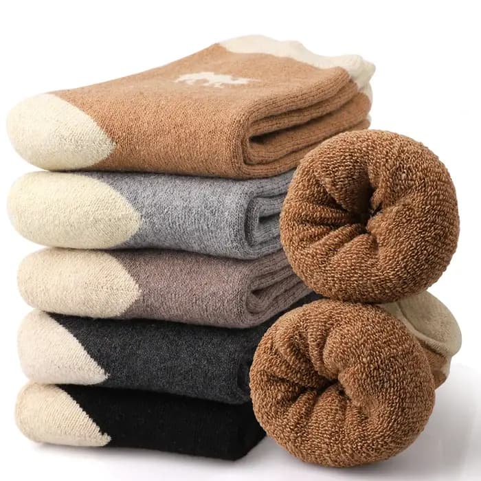 5 paires de chaussettes thermiques épaisses pour hommes et femmes