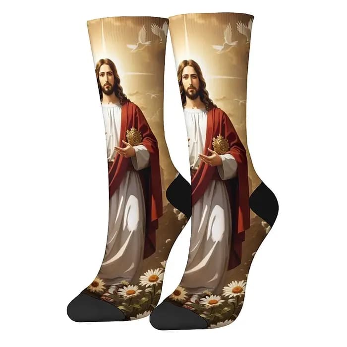 Chaussettes de mode pour hommes thème de la renaissance du Christ jésus Hip Hop rétro