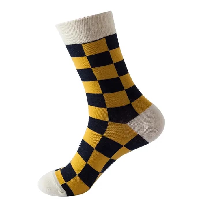 1 paire de chaussettes amusantes mode Hip Hop hommes femmes chaussette heureux carreaux colorés diamant Harajuku