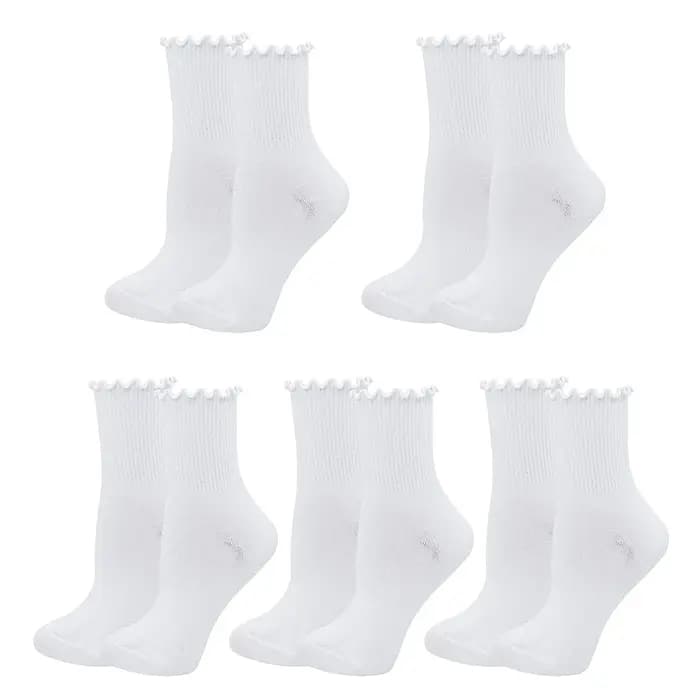 1/5 paires de chaussettes à volants pour femmes