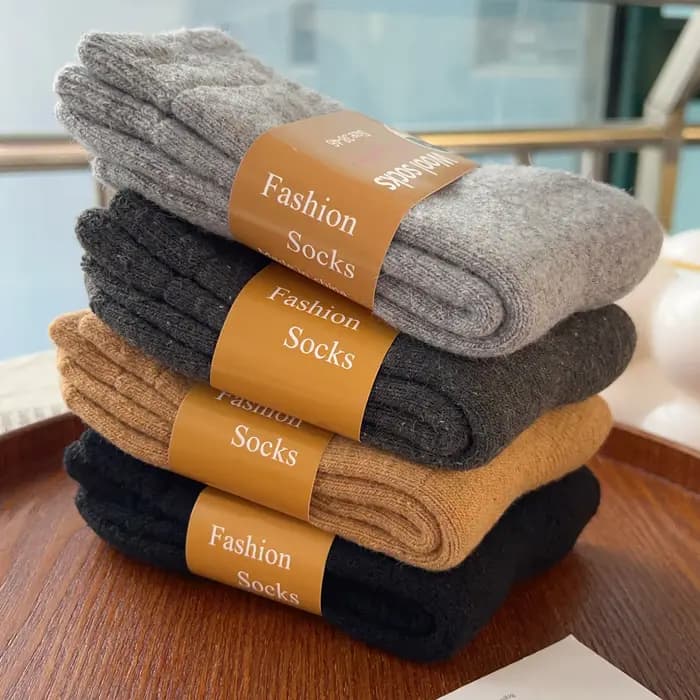 Chaussettes en laine ultra épaisses pour hommes en automne et en hiver