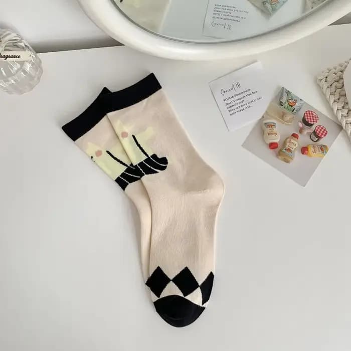 Chaussettes drôles 2025 mode Harajuku Vintage coton femmes