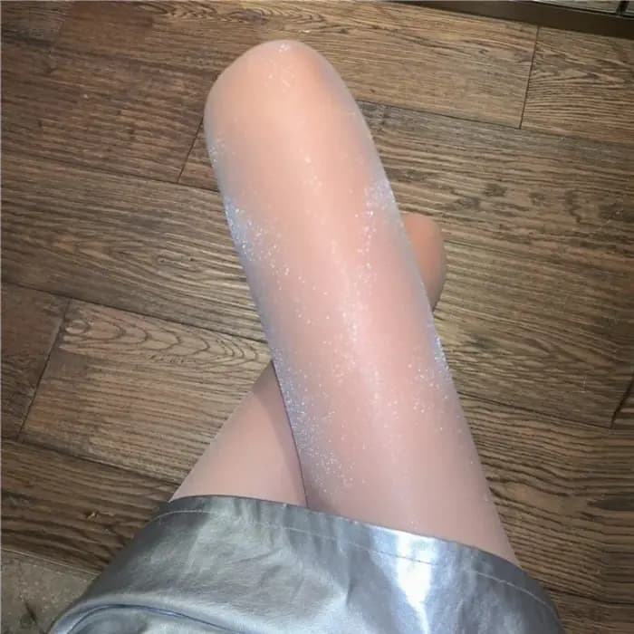 Collants transparents en soie brillante pour femmes