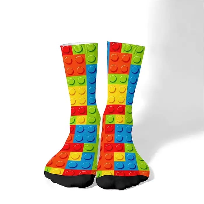 Chaussettes fantaisie en blocs de construction