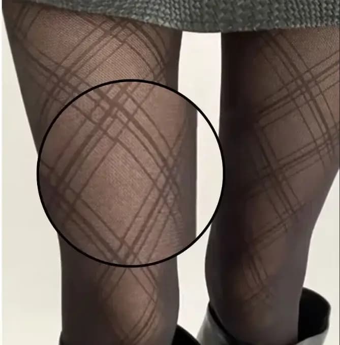 Collants soyeux à carreaux argyle noirs pour femmes, leggings à motifs vintage, collants Harajuku pour dames, bas résille, sexy, Y2K