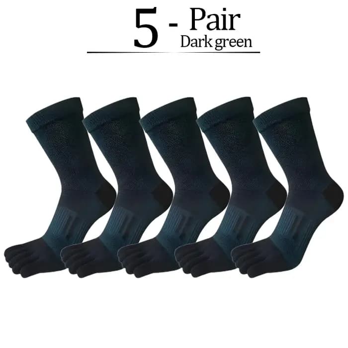 5 paires de chaussettes de sport pour hommes, 100% coton, antibactériennes, résistantes, respirantes, à cinq doigts, chaussettes de cyclisme en plein air