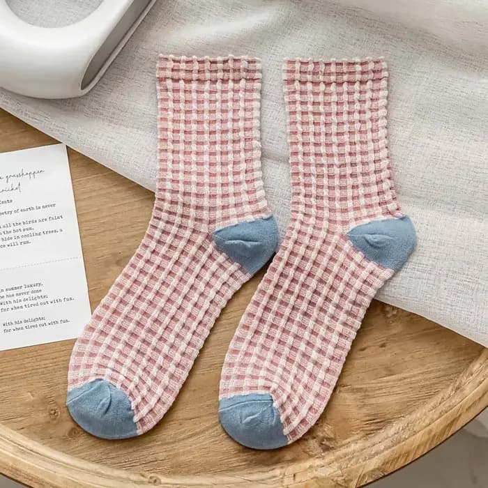 1/5 paires de chaussettes à carreaux pour femmes