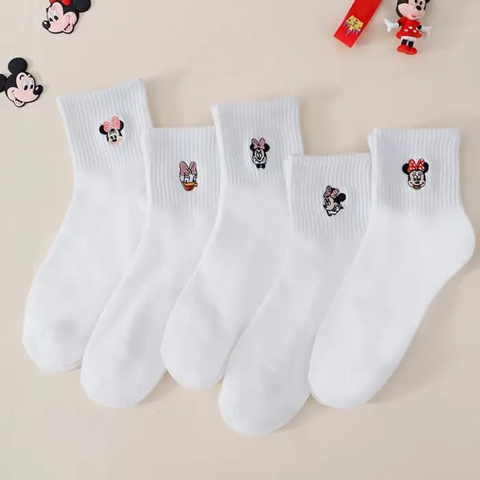 5 paires de chaussettes blanches à la mode et mignonnes pour femmes