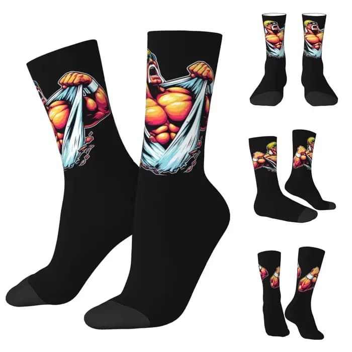 Chaussettes imprimées WWE Confederation Hogan Hcorde KAMANIA pour hommes et femmes