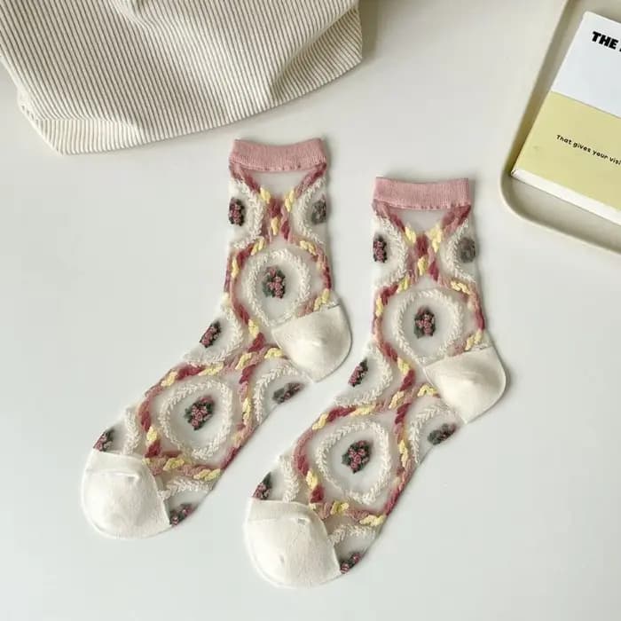 Chaussettes en dentelle transparente respirante pour femmes