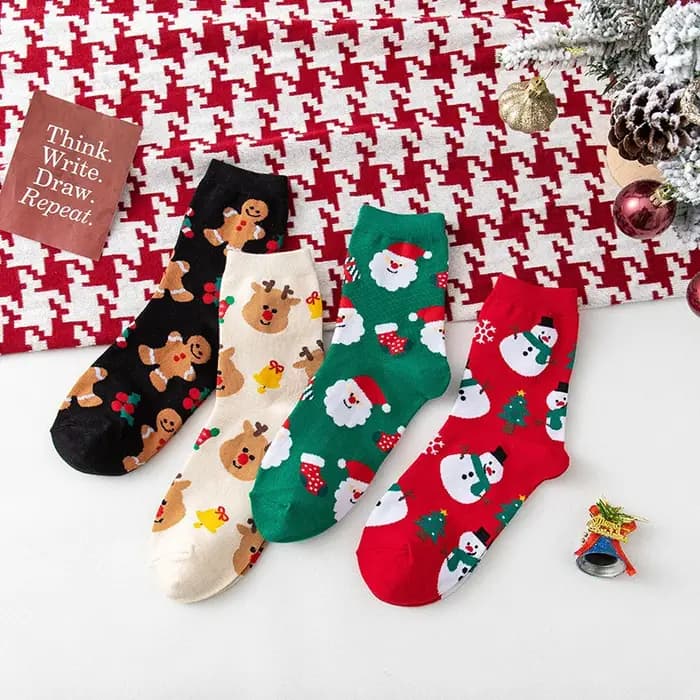 Chaussettes de noël hiver chaud pain d'épice homme