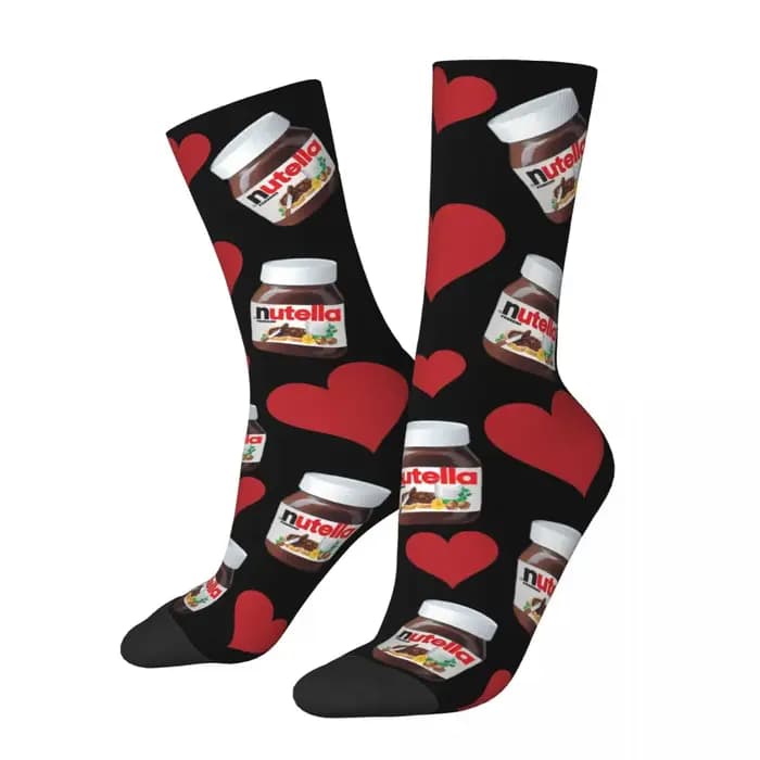 Chaussettes de dessin animé Nutella pour hommes et femmes