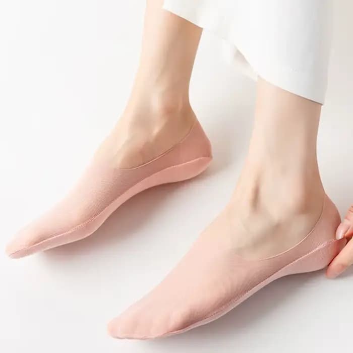 5 paires de chaussettes bateau invisibles pour femmes, pantoufles respirantes en Silicone antidérapantes, Ultra-fines, haute qualité, soie glacée élastique, bas Sox