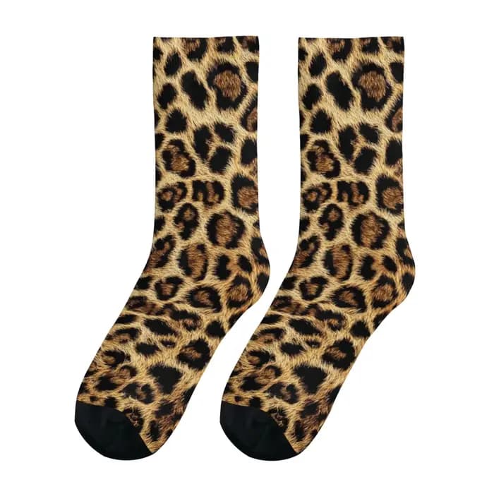 Chaussettes vintage pour hommes à imprimé léopard dérangedeant