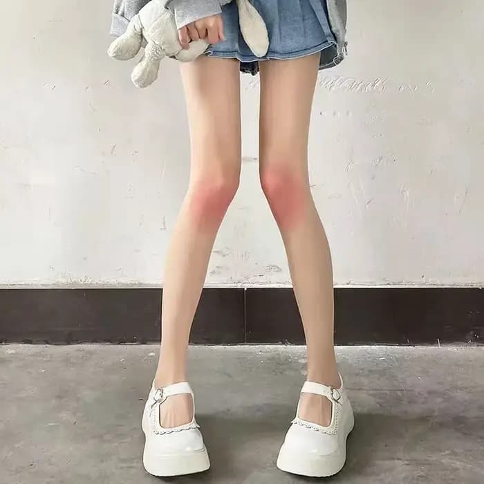 Collant-bodysuit mi-long ombré rose, style Lolita, pur, séduisant, mignon, transparent, anti-accroc, doux et sexy