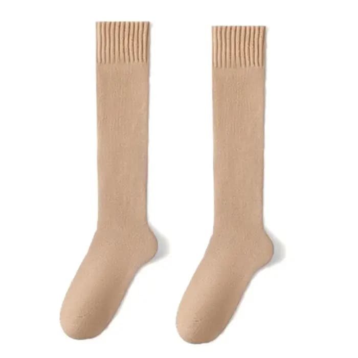Cadeaux chaussettes de mollet en cachemire épaissi pour hommes couleur unie outils chauds