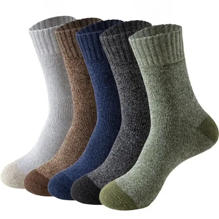 2026 nouvelles 5 paires de chaussettes en laine mérinos pour hommes