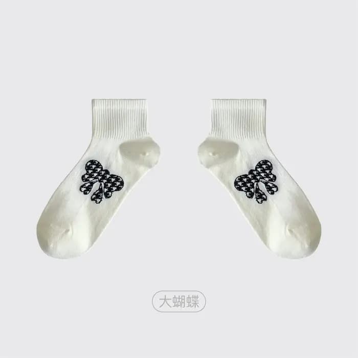 Chaussettes pour femmes printemps été nouveau nœud à la mode Kawaii mignon doux Tube court
