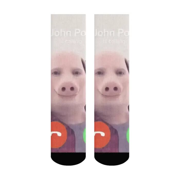 Chaussettes pour hommes John Pig, chaussettes amusantes et originales, respirantes, douces pour la peau, antidérapantes, chaussettes de sport, cadeaux de fête originaux