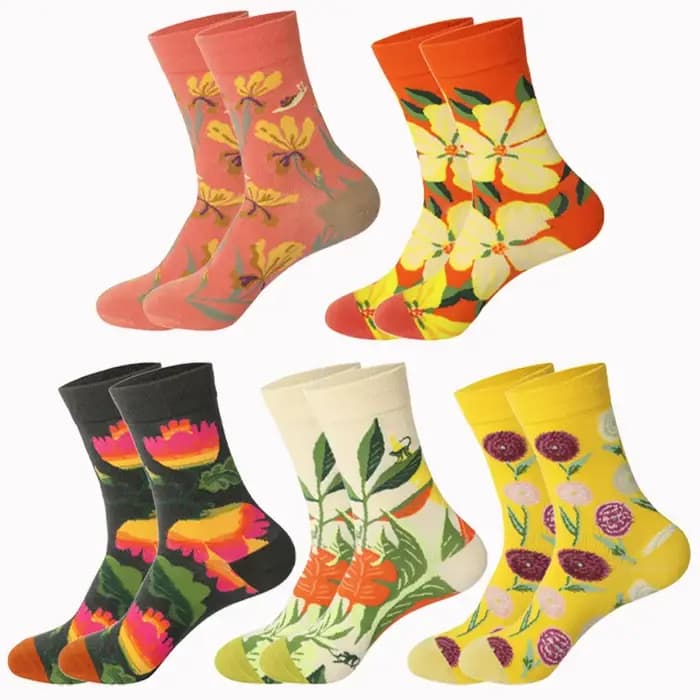 Chaussettes drôles pour hommes femmes Couple amusant confortable fou nouveauté mode respirant imprimé Graffit coton