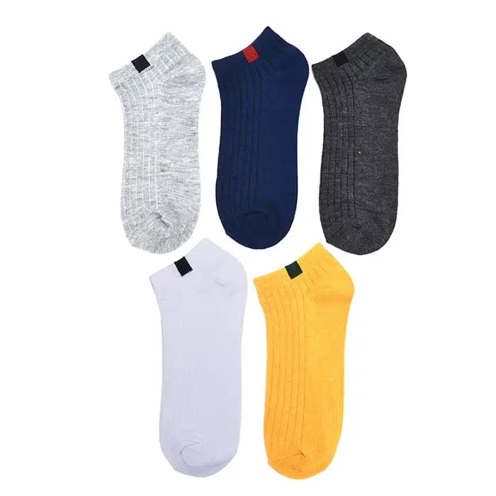 Hommes 10 couleurs tissé étiquette Comfo rtable coton chaussette pantoufles courtes cheville chaussettes