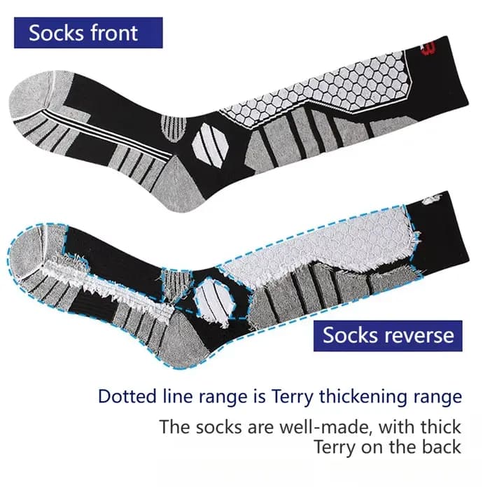 GTUBIKE 1 paire hiver chaud Ski bas épaississement randonnée chaussettes pour femmes hommes Anti-froid Ski extérieur Sport bas neige