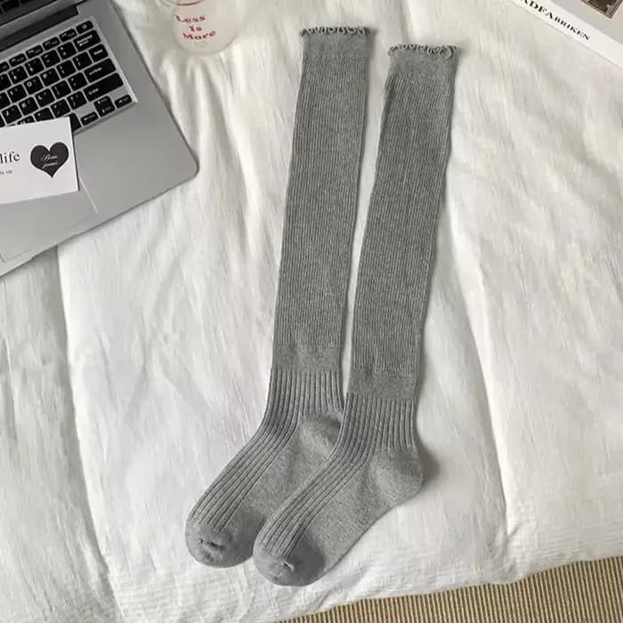 Chaussettes tricotées à volants japonais pour femmes et filles