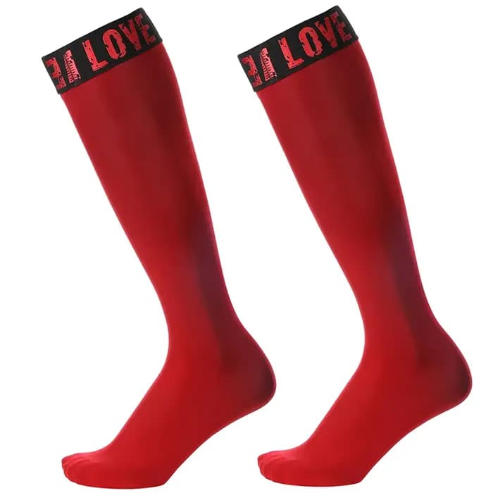 Nouveau Personnalisé Lettres Bas Confortable Respirant Sexy Femboy Noir Bas Soyeux Lisse Huileux Extensible Chaussettes d’affaires