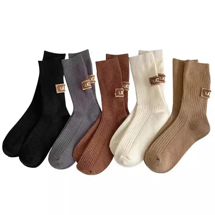 Chaussettes pour femmes Ins mi-tube chaussette garder au chaud tricoté femme botte de neige