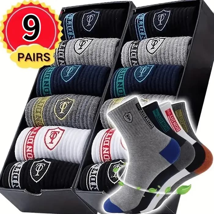 9/18 paires de chaussettes de sport pour hommes - respirantes et anti-transpiration