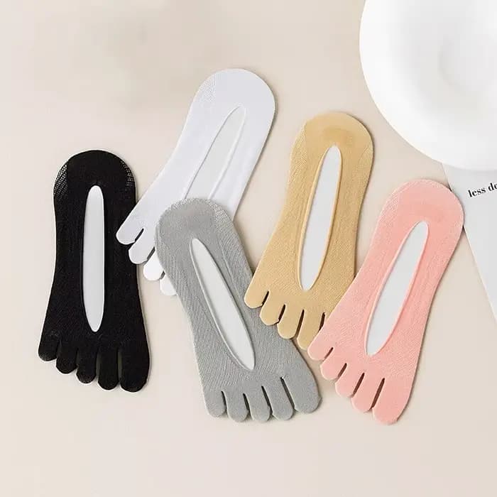 1/3/5 paires de chaussettes orthopédiques pour femmes, Design côtelé, coupe basse, soulagement des oignons, séparateur d'orteils à cinq doigts, EU 34-39
