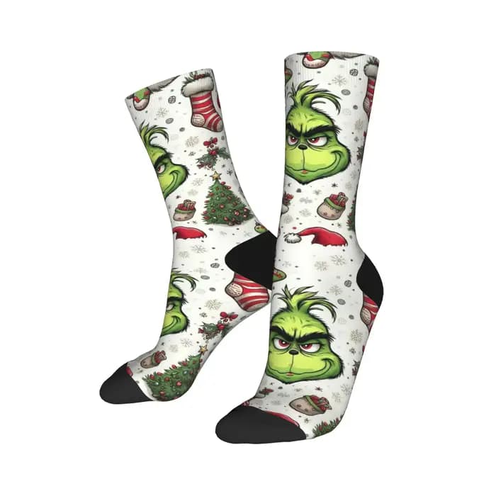 Chaussettes froissées de noël pour hommes et femmes, chaussettes à la mode, Harajuku, printemps été automne hiver, chaussettes à Tube central, cadeau