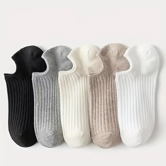 5/10 paires de chaussettes bateau solides pour hommes