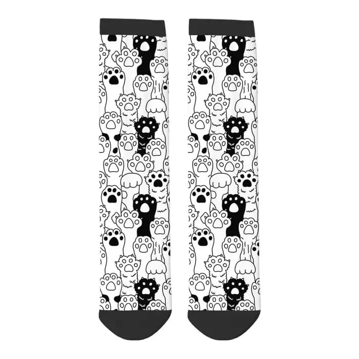 Chaussettes drôles de patte de chat pour femmes et hommes