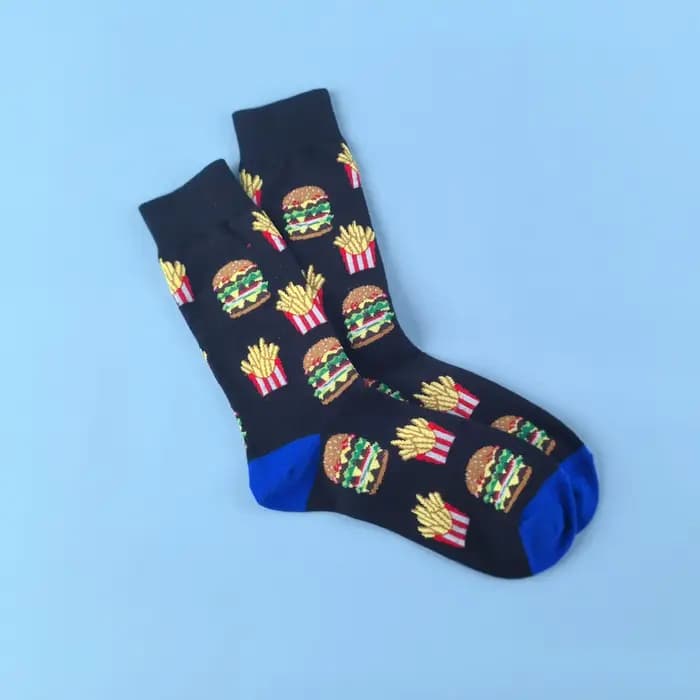 1 paire de chaussettes Burger frite françaises élégantes et uniques