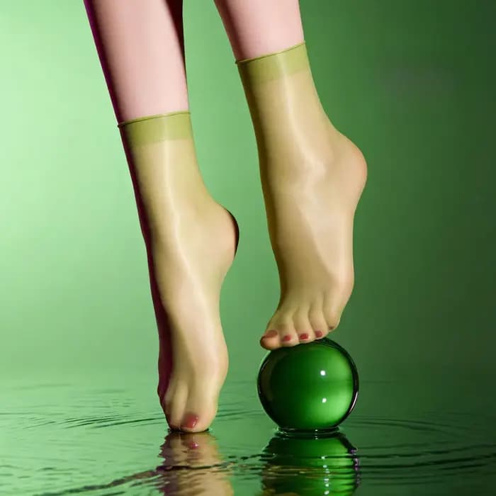 Chaussettes courtes transparentes Aurora Oil Shiny Silky pour femmes et hommes