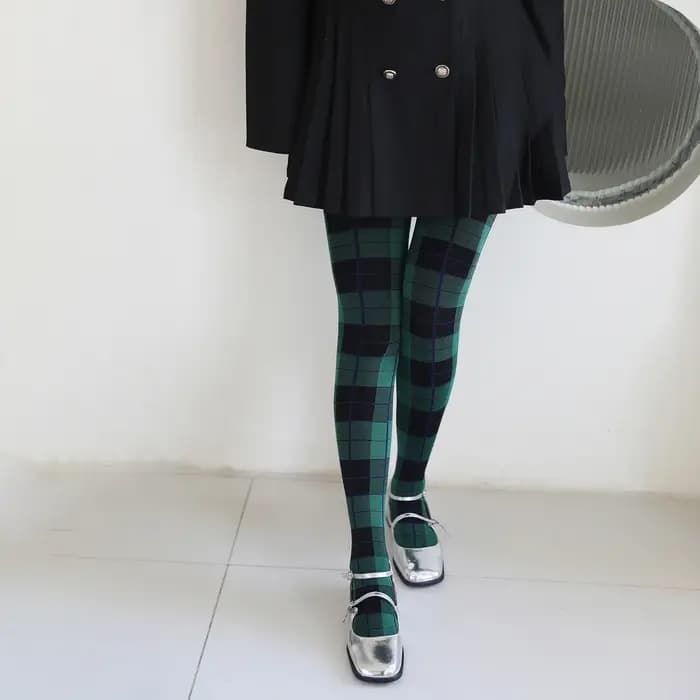 Collants à imprimé écossais tendance pour femmes, style collège, bas à carreaux classiques, rétro japonais, chaussettes sexy pour le bas du corps