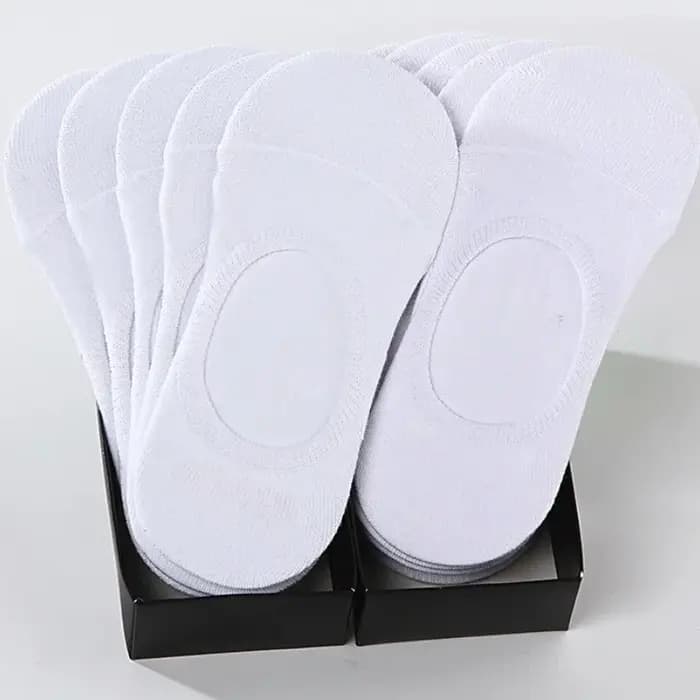 1/10 paires de chaussettes invisibles pour hommes cheville courte No Show bas coton noir blanc antidérapant Silicone été mince chaussette respirant