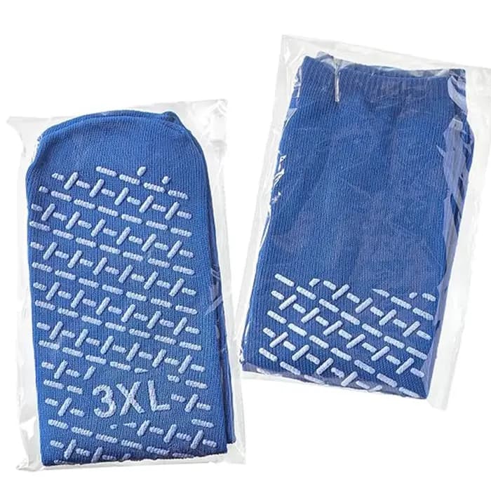 NON SKID Chaussettes d'hôpital pour hommes avec poignées, chaussettes antidérapantes pour hommes et femmes, chaussettes diabétiques pour hommes, chaussettes extra larges pour gonfler