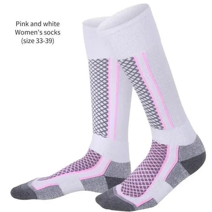 DIZETION 1 paire hiver chaud épaississement bas de Ski chaussettes de randonnée pour femmes hommes enfants en plein air Anti-froid haut bas de sport