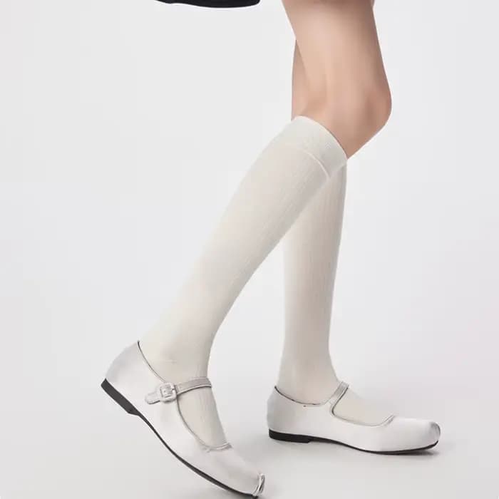 Chaussettes hautes en laine rayées pour femmes
