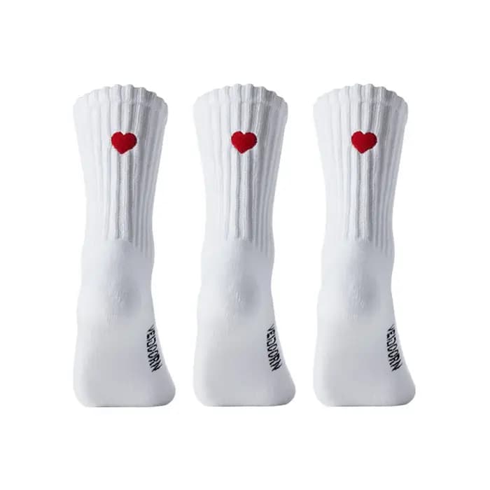 3 paires Veidoorn cadeau de Saint-Valentin parfait chaussettes de sport décontractées amusantes