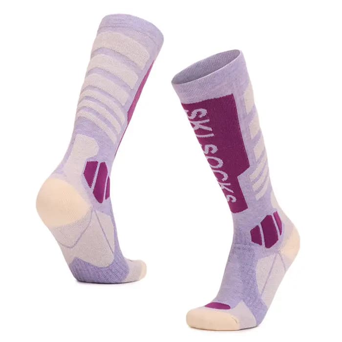 Chaussettes hautes thermiques en laine mérinos pour femmes, chaussettes de ski pour temps froid, cha