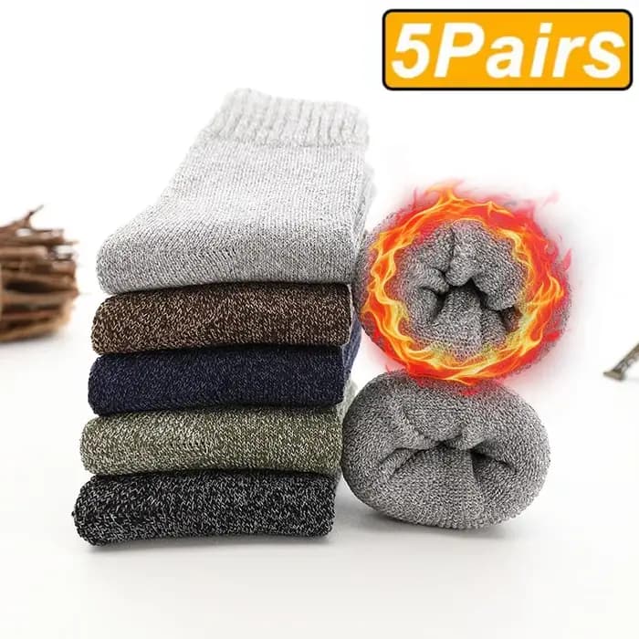 5 paires de chaussettes chaudes d'hiver pour hommes et femmes