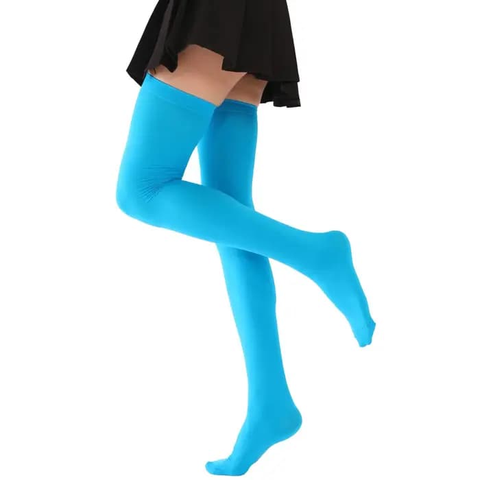 Noir cuisse haute chaussettes Extra longues Sexy spectacle de noël fille Cosplay bas genou